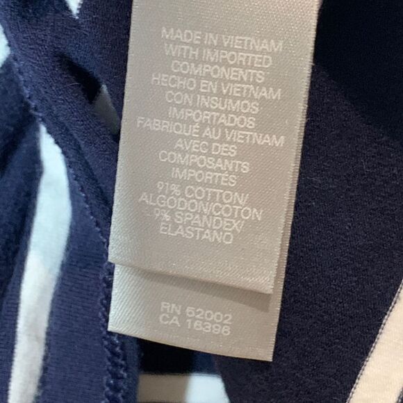 LIZ Claiborne Navy Striped Cotton Tank - Picture 5 of 7